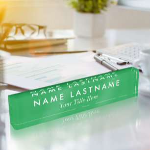 Porte-nom Personnalisé Moderne Simple Clair Vert Blanc