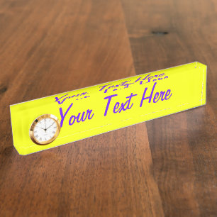 Porte-nom Personnalisée Citron jaune couleur Personnaliser c