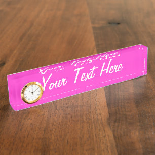 Porte-nom Personnalisée Fille Couleur Rose Chaud Personnali