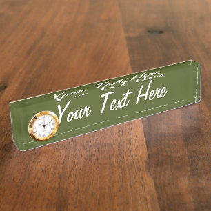 Porte-nom Personnaliser de design couleur vert olive