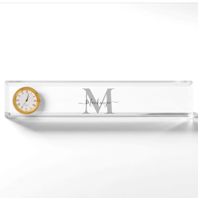 Porte-nom Personnaliser le nom initial du monogramme (Devant)