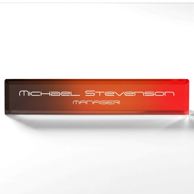 Porte-nom Personnaliser Professional Modern Desk Plaque sign (Devant)