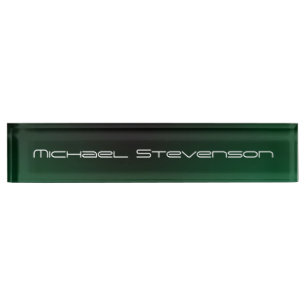 Porte-nom Personnaliser Texte Professionnel Vert Moderne Pla