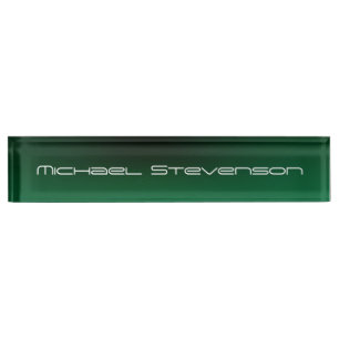 Porte-nom Personnaliser Texte Professionnel Vert Moderne Pla