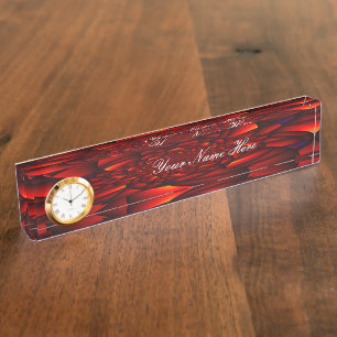 Porte-nom Pétale Rouge Noir Bleu
