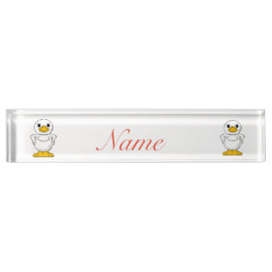 Porte-nom Petit canard blanc debout Thunder_Cove