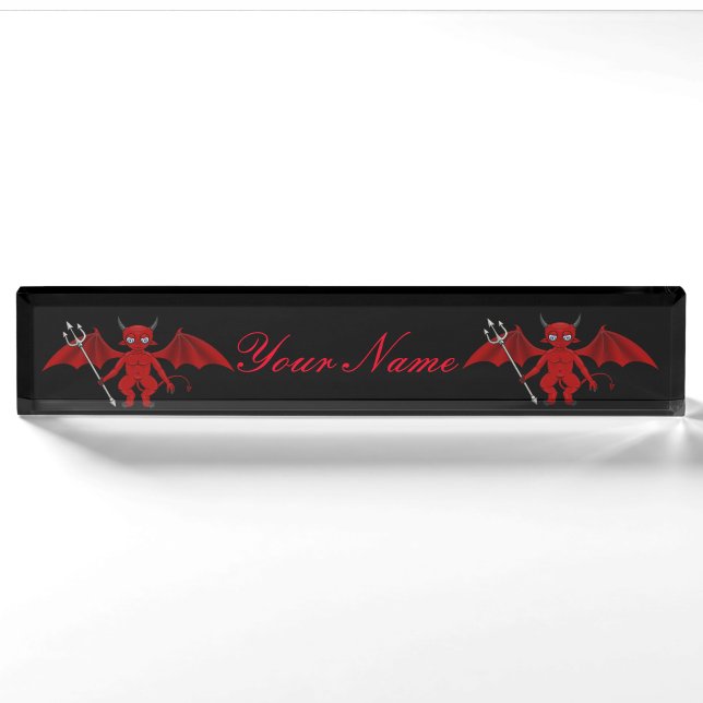 Porte-nom Petit diable rouge Thunder_Cove (Devant)