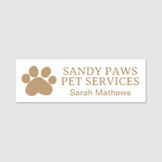Porte-nom Photo du logo du marcheur de chiens d'affaires pou