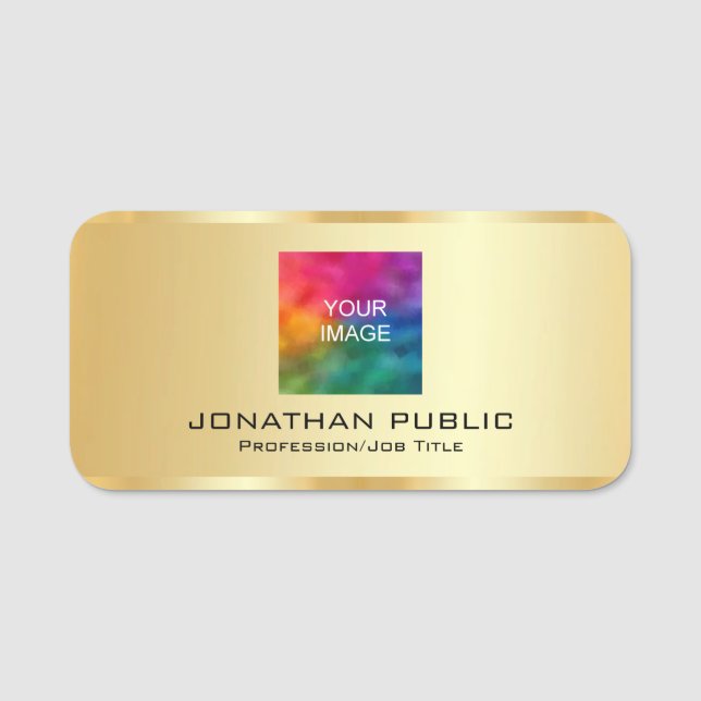 Porte-nom Photo Ou Logo Personnalisable Des Membres Employés (Devant)