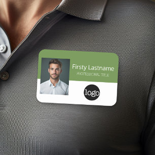 Porte-nom Photo personnalisée de l'employé, logo, nom - Peut