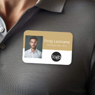 Porte-nom Photo personnalisée de l'employé, logo, nom - Peut