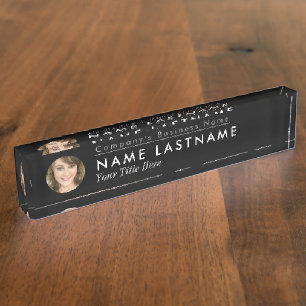 Porte-nom Photo personnalisée Entreprise Élégant Titre moder