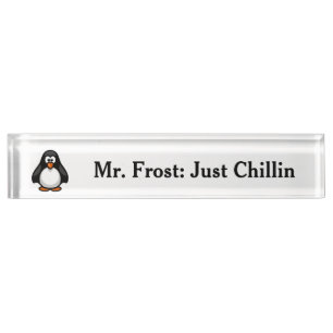 Porte-nom Pingouin de dessin cool - Juste Chillin' Arctic Vi