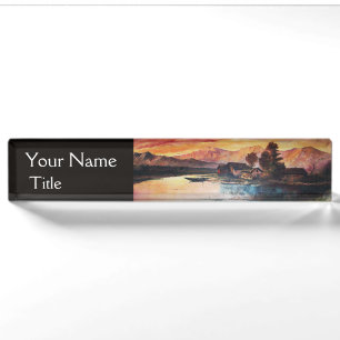 PORTE-NOM PINK MOUNTAINS LAC ALPINE SUNSET PAYSAGE