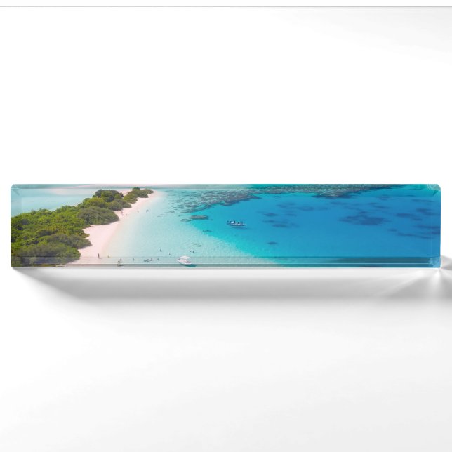 Porte-nom Plage tropicale (Devant)