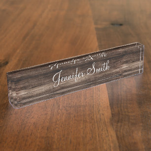 Porte-nom Planche en faux bois
