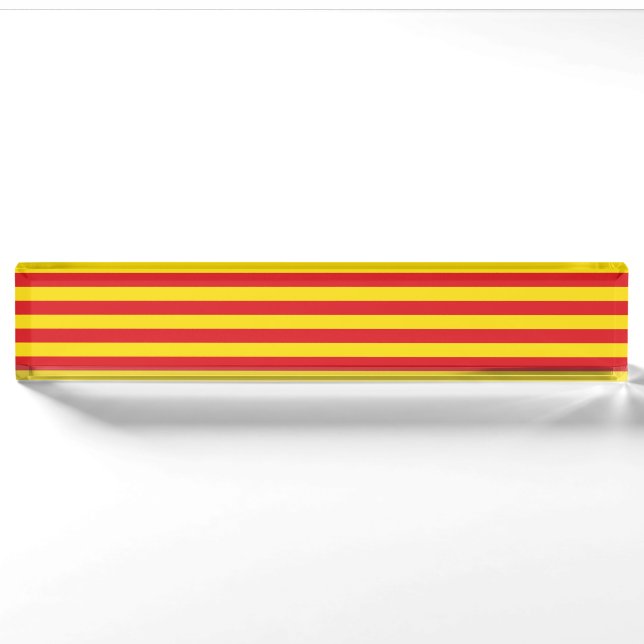Porte-nom Plaque de bureau patriotique avec Drapeau de Catal (Devant)