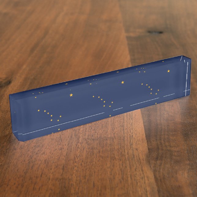 Porte-nom Plaque de bureau patriotique avec drapeau de l'Ala (Taille)