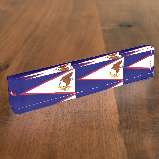 Porte-nom Plaque de bureau patriotique avec drapeau des Samo (Taille)
