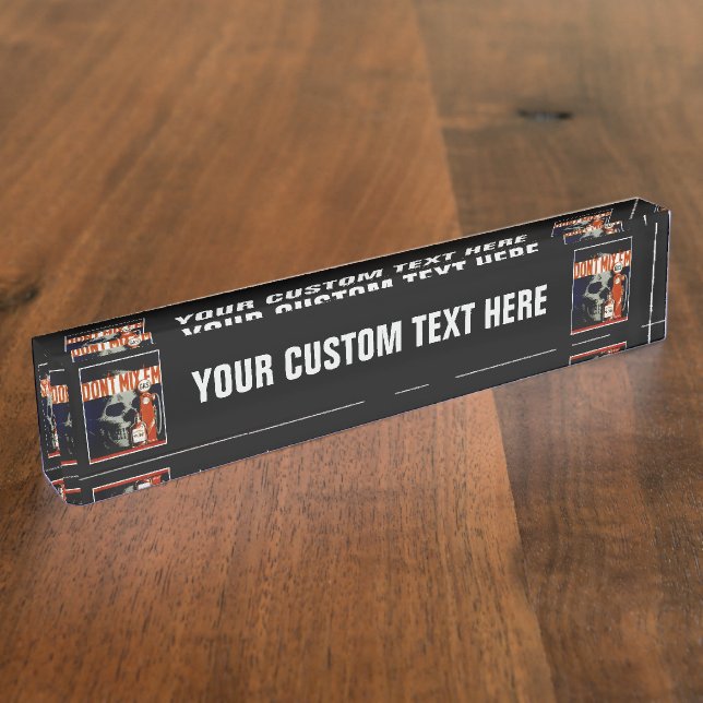 Porte-nom Plaque de bureau personnalisée "Don’t Mix ‘Em’ vin (Taille)