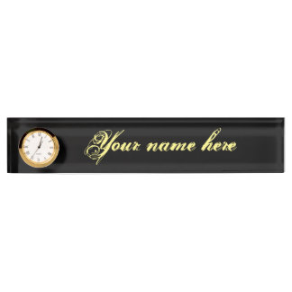 Porte-nom Plaque De Désignation Du Bureau Avec Horloge