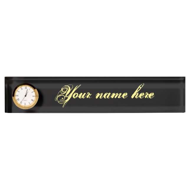 Porte-nom Plaque De Désignation Du Bureau Avec Horloge (Devant)