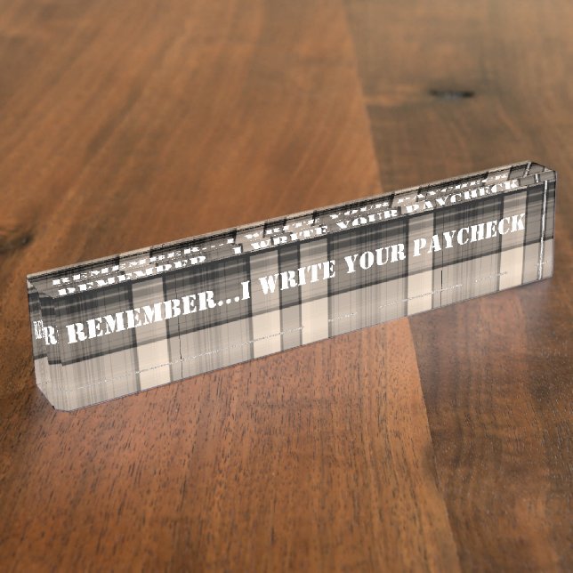 Porte-nom Plaque de nom de bureau personnalisable de Funny B (Taille)