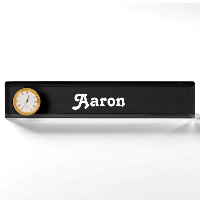 Porte-nom Plaque de nom du bureau Aaron (Devant)