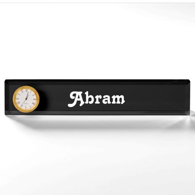 Porte-nom Plaque de nom du bureau Abram (Devant)