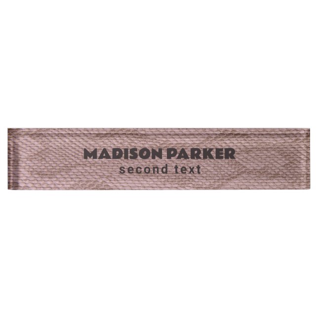 Porte-nom Plaque de nom du bureau d'impression rose Snakeski (Devant)