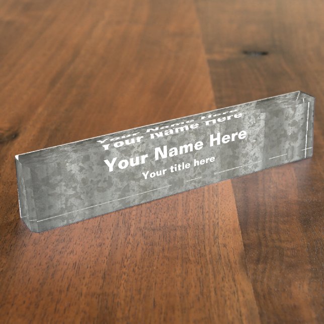 Porte-nom Plaque de nom du bureau en acier galvanisé (Taille)