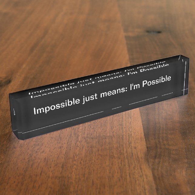 Porte-nom Plaque de nom du bureau inspirationnel (Taille)