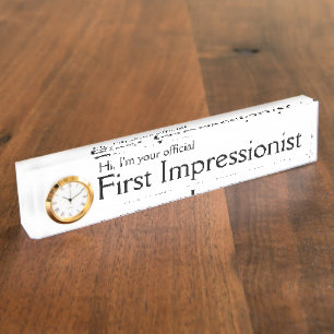 Porte-nom Plaque de nom du bureau PREMIER IMPRESSIONNISTE du