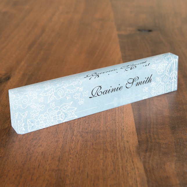 Porte-nom Plaque d'identification bleue (Taille)