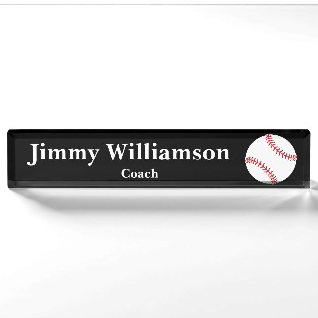 Porte-nom Plaque d'identification de bureau de base-ball (Devant)