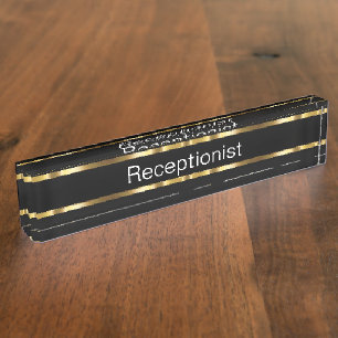 Porte-nom Plaque d'identification de bureau de bureau chic