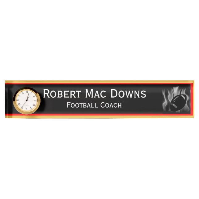 Porte-nom Plaque d'identification de bureau du football avec (Devant)