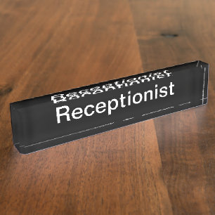 Porte-nom Plaque d'identification de bureau simple de