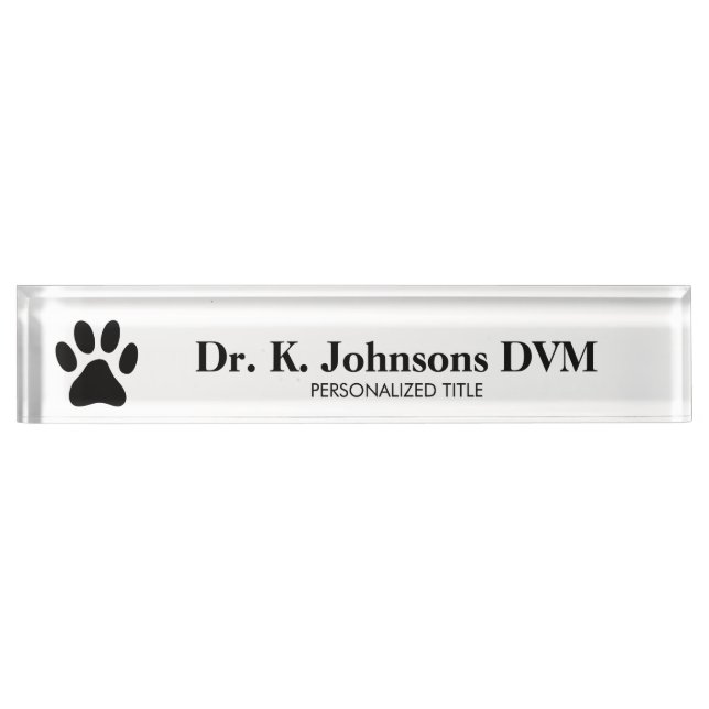 Porte-nom Plaque d'identification de bureau vétérinaire pour (Devant)
