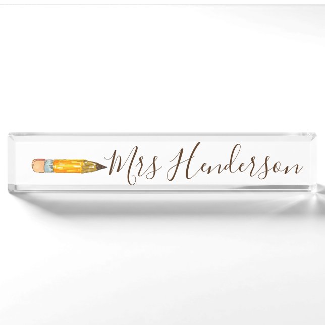 Porte-nom Plaque d'identification de crayon de cadeau simple (Devant)