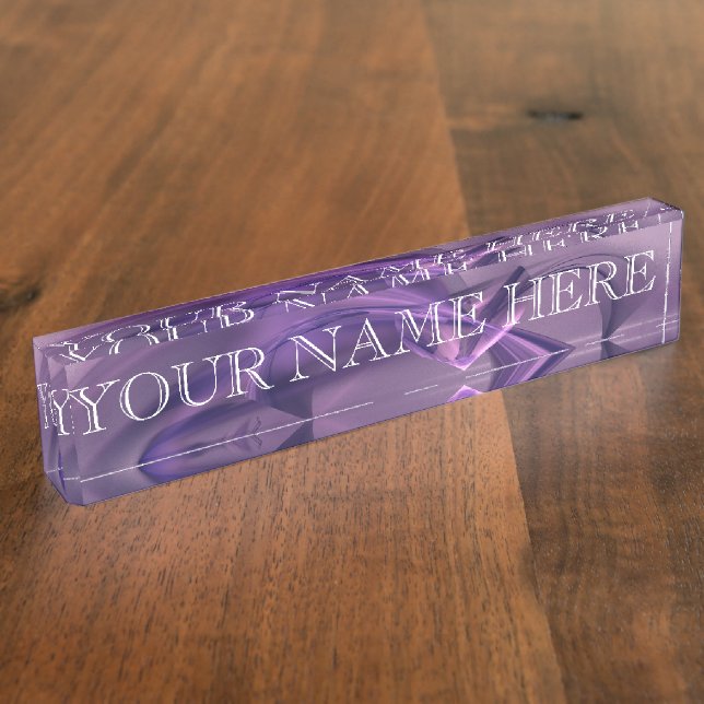 Porte-nom Plaque d'identification de fractale de Purple (Taille)