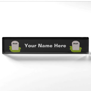 Porte-nom Plaque d'identification du bureau personnalisé RIP