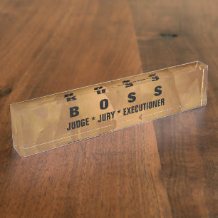 Porte-nom Plaque d'identification en cuivre brossé