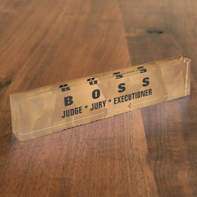 Porte-nom Plaque d'identification en cuivre brossé (Taille)