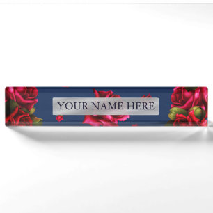 Porte-nom Plaque d'identification personnalisée florale de
