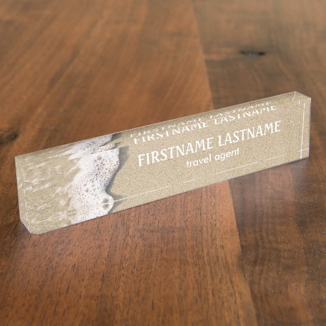 Porte-nom Plaque d'identification personnalisée Plage Shore (Taille)