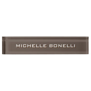 Porte-nom Plaque minimaliste Brown moderne