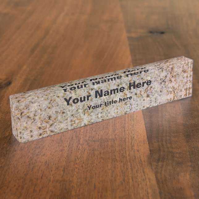 Porte-nom Plaque Nom du bureau en granit (Taille)
