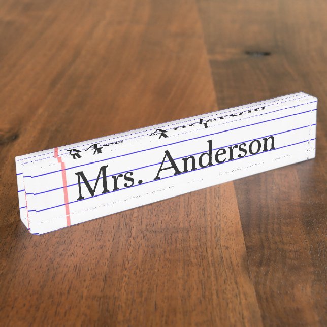Porte-nom Plaque signalétique de professeur de carnet pour (Taille)