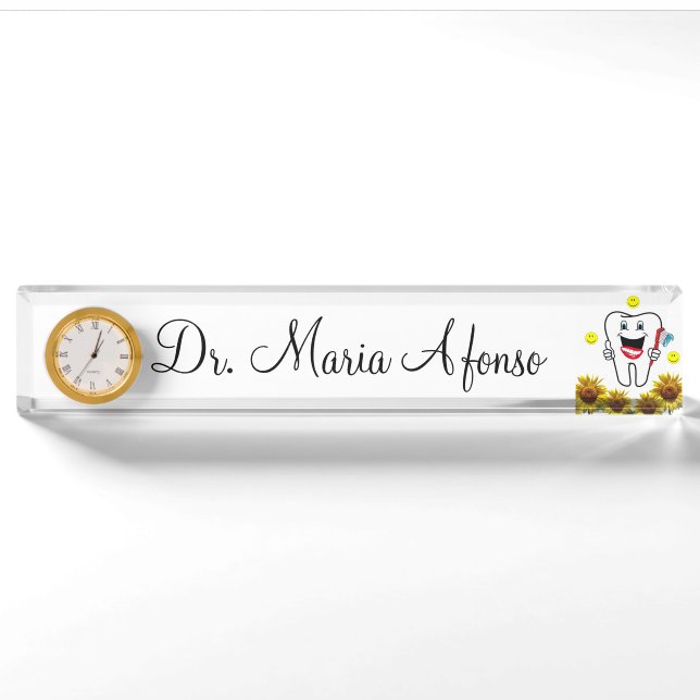 Porte-nom Plaque signalétique du bureau de dentiste de tourn (Devant)